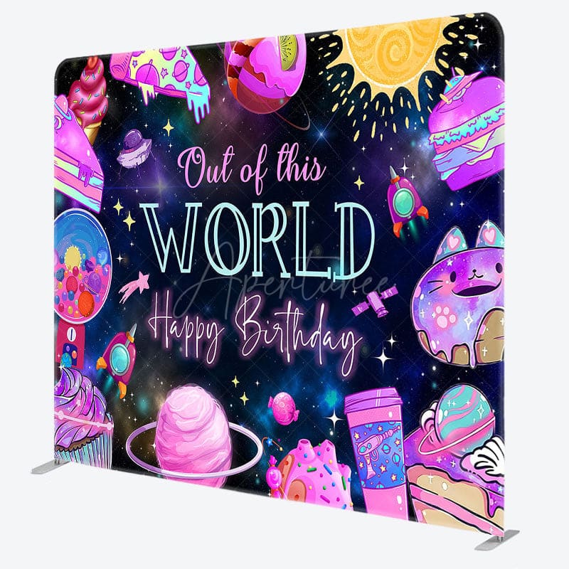 Aperturee - Aperturee Galaxy Out Of World Birthday Pillow Cover Backdrop