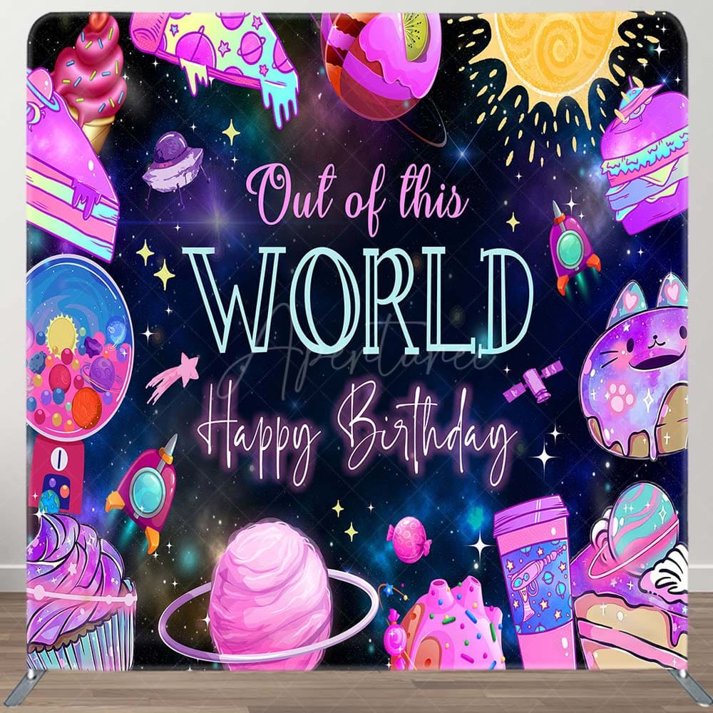 Aperturee - Aperturee Galaxy Out Of World Birthday Pillow Cover Backdrop