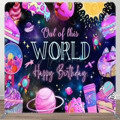 Aperturee - Aperturee Galaxy Out Of World Birthday Pillow Cover Backdrop