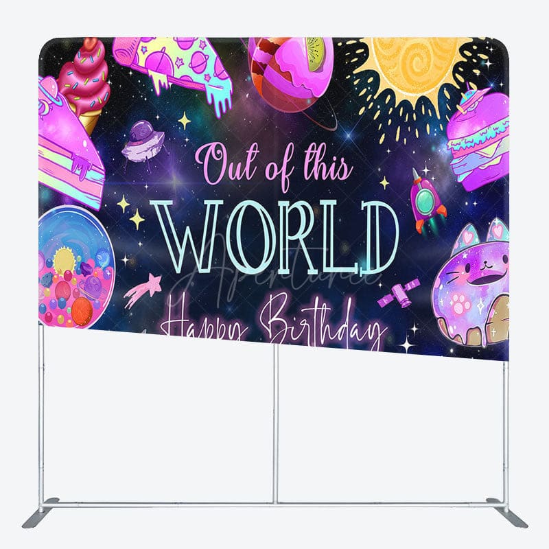 Aperturee - Aperturee Galaxy Out Of World Birthday Pillow Cover Backdrop
