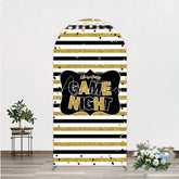 Aperturee - Aperturee Game Night Party Arch Backdrop in Black and Gold Glitter Life is a Party Theme Adult Birthday Photo Booth Decor