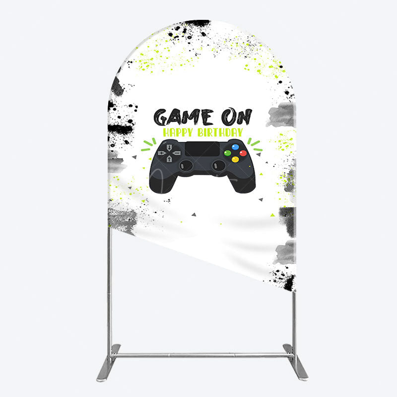 Aperturee - Aperturee Game On Happy Birthday Sweet Simple Arch Backdrop