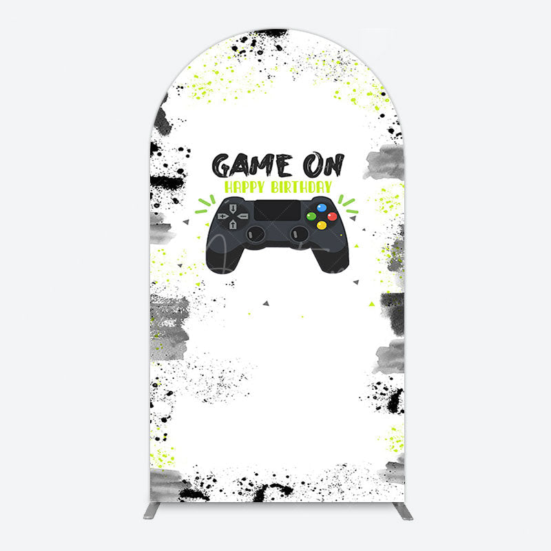 Aperturee - Aperturee Game On Happy Birthday Sweet Simple Arch Backdrop