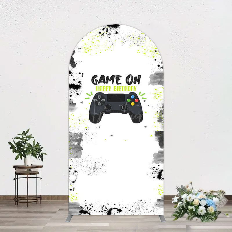 Aperturee - Aperturee Game On Happy Birthday Sweet Simple Arch Backdrop