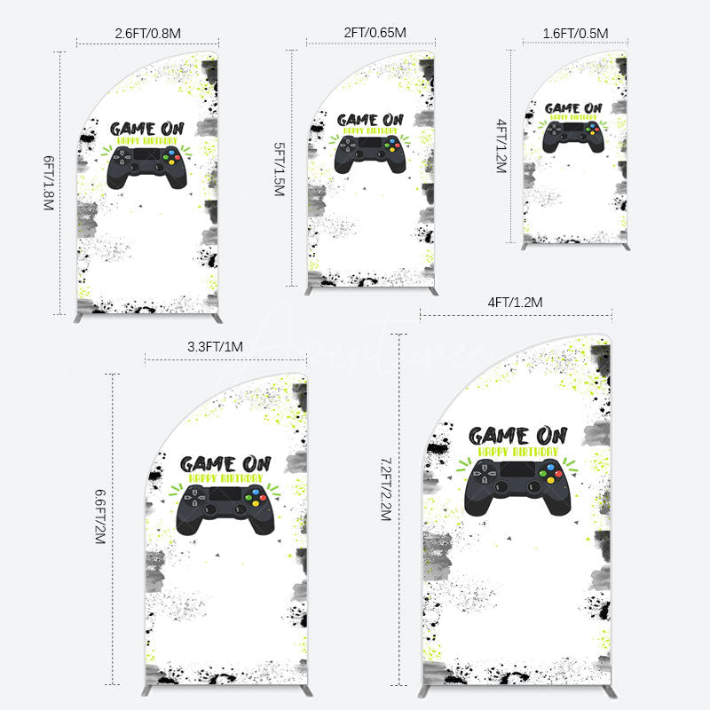 Aperturee - Aperturee Game On Happy Birthday Sweet Simple Half Moon Arch Backdrop