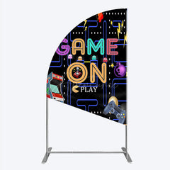 Aperturee - Aperturee Game On Retro Arcade Half Moon Arch Backdrop for Birthday 80s Video Game Inspired Theme Pixel Party Photo Booth Decor