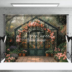 Aperturee - Aperturee Garden Flower Glass House Spring Photography Backdrop