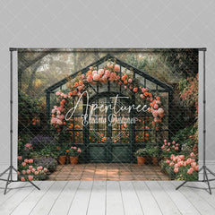 Aperturee - Aperturee Garden Flower Glass House Spring Photography Backdrop
