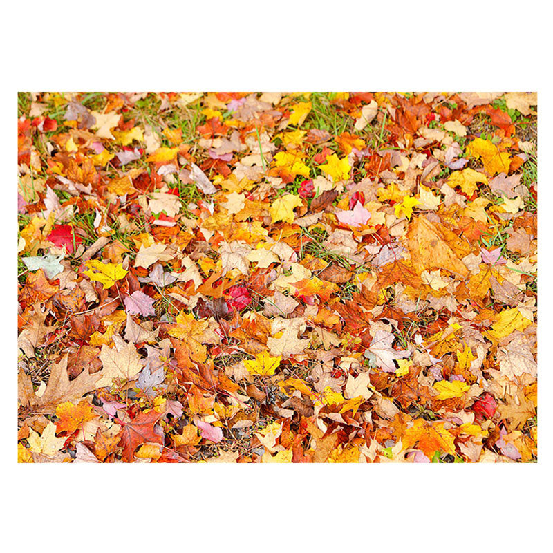 Aperturee - Aperturee Garden Grass Autumn Maple Leaves Rubber Floor Mat