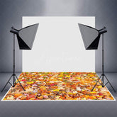 Aperturee - Aperturee Garden Grass Autumn Maple Leaves Rubber Floor Mat