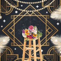 Aperturee - Aperturee Gatsby Carnival Elegant Geometric Feather Backdrop
