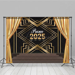 Aperturee - Aperturee Gatsby Gold Curtain Black Stage Graduation Backdrop