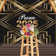 Aperturee - Aperturee Gatsby Gold Curtain Black Stage Graduation Backdrop