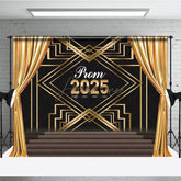 Aperturee - Aperturee Gatsby Gold Curtain Black Stage Graduation Backdrop