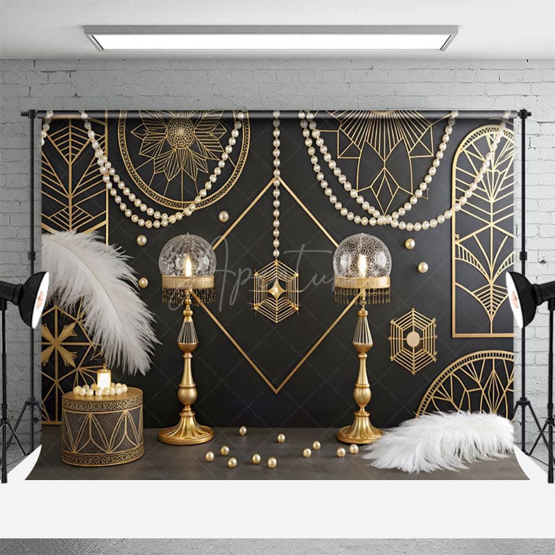 Aperturee - Aperturee Gatsby Theme Pearl Lines Photography Studio Backdrop