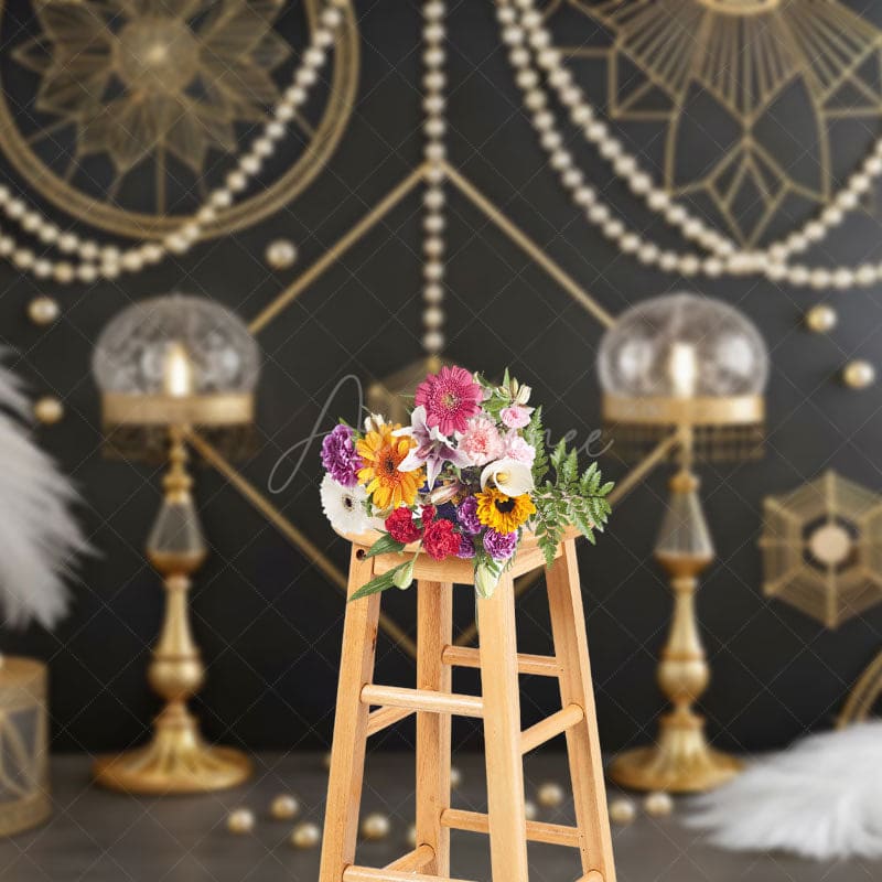 Aperturee - Aperturee Gatsby Theme Pearl Lines Photography Studio Backdrop