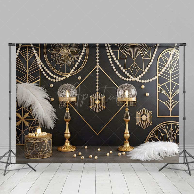 Aperturee - Aperturee Gatsby Theme Pearl Lines Photography Studio Backdrop
