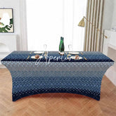 Aperturee - Aperturee Geometric Art Diamond Checker Fitted Stretch Table Cover