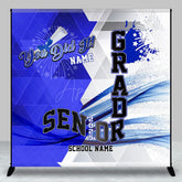 Aperturee - Aperturee Geometric Blue White Senior 2025 Custom Grad Backdrop