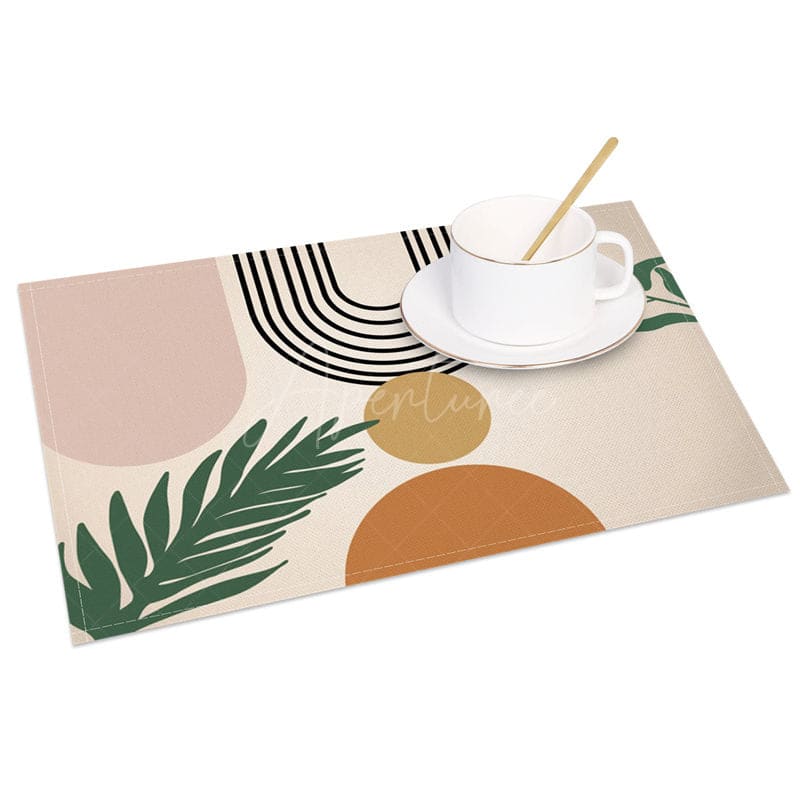 Aperturee - Aperturee Geometric Shape Earth Tone Color Set of 4 Placemats