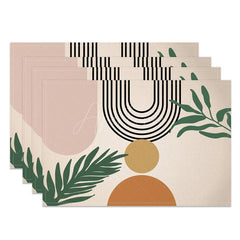 Aperturee - Aperturee Geometric Shape Earth Tone Color Set of 4 Placemats