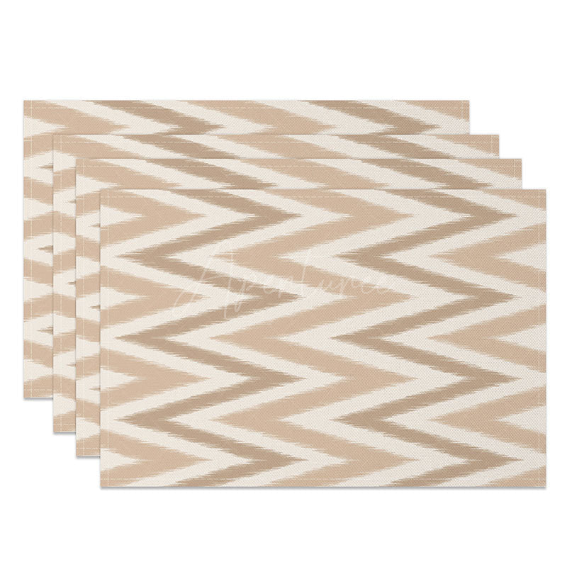 Aperturee - Aperturee Geometric Wavy Stripe Placemats Set of 4 Modern Abstract Line Art for Contemporary Dining Table