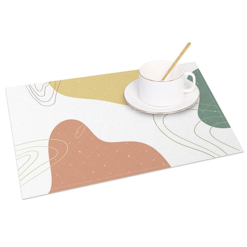 Aperturee - Aperturee Geometries Pattern Fine Art Boho Set of 4 Placemats