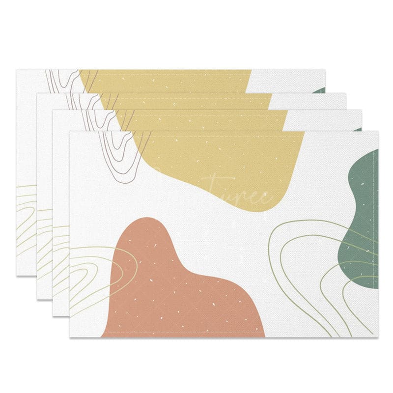 Aperturee - Aperturee Geometries Pattern Fine Art Boho Set of 4 Placemats