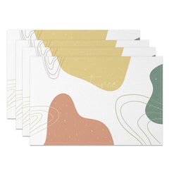 Aperturee - Aperturee Geometries Pattern Fine Art Boho Set of 4 Placemats