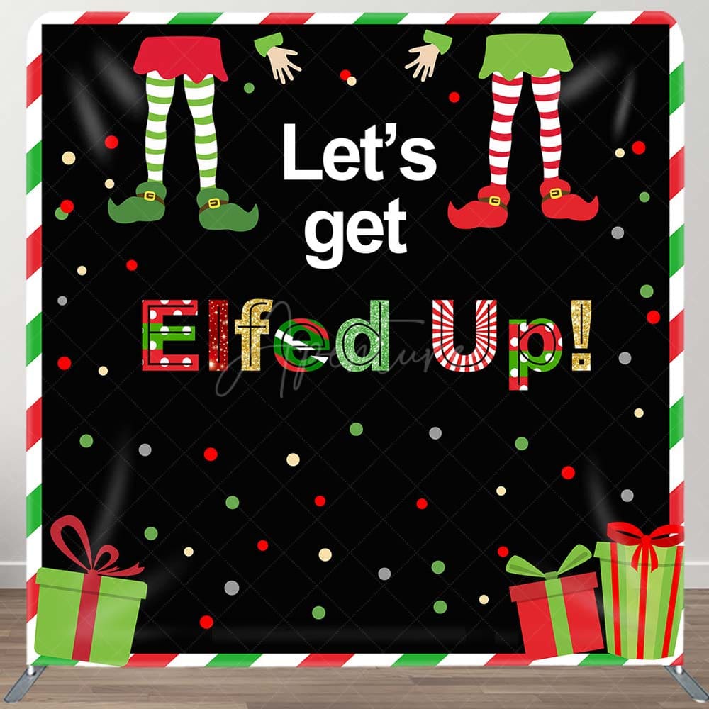 Aperturee - Aperturee Get Elfed Up Christmas Party Fabric Event Backdrop