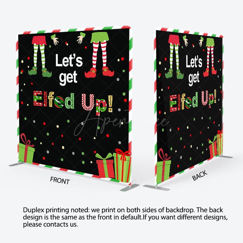 Aperturee - Aperturee Get Elfed Up Christmas Party Fabric Event Backdrop