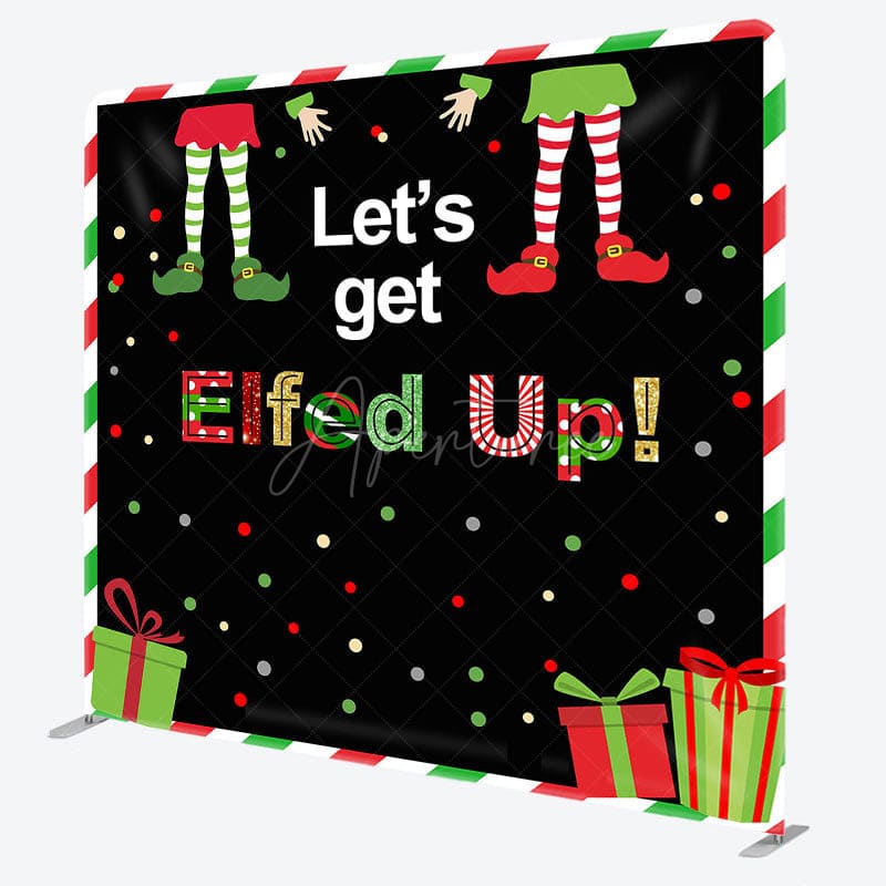 Aperturee - Aperturee Get Elfed Up Christmas Party Fabric Event Backdrop