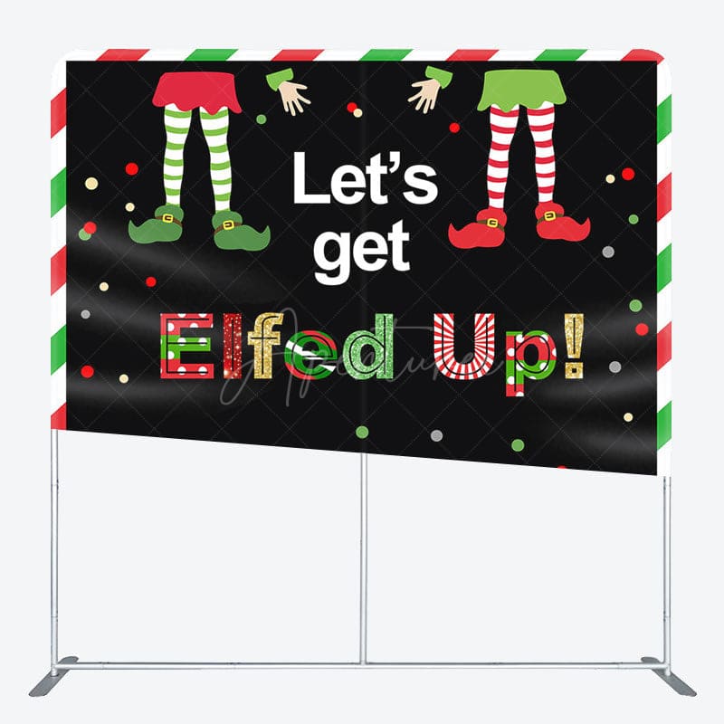 Aperturee - Aperturee Get Elfed Up Christmas Party Fabric Event Backdrop