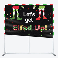 Aperturee - Aperturee Get Elfed Up Christmas Party Fabric Event Backdrop