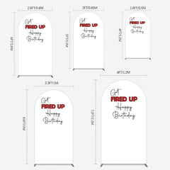 Aperturee - Aperturee Get Fired Up Red White Birthday Arch Backdrop