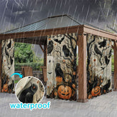 Aperturee - Aperturee Ghost Bird Bats Waterproof Printed Outdoor Curtains
