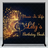 Aperturee - Aperturee Gilded Note Music Is Life Custom Name Birthday Backdrop