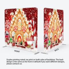 Aperturee - Aperturee Gingerbread House Christmas Tension Fabric Backdrop