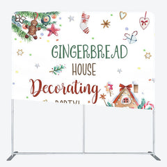 Aperturee - Aperturee Gingerbread House Decorating Pillow Cover Backdrop