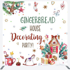 Aperturee - Aperturee Gingerbread House Decorating Pillow Cover Backdrop