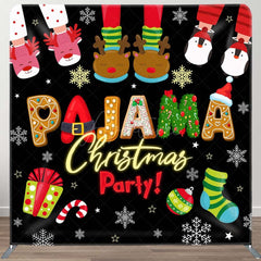 Aperturee - Aperturee Gingerbread Pajama Christmas Tension Fabric Backdrop