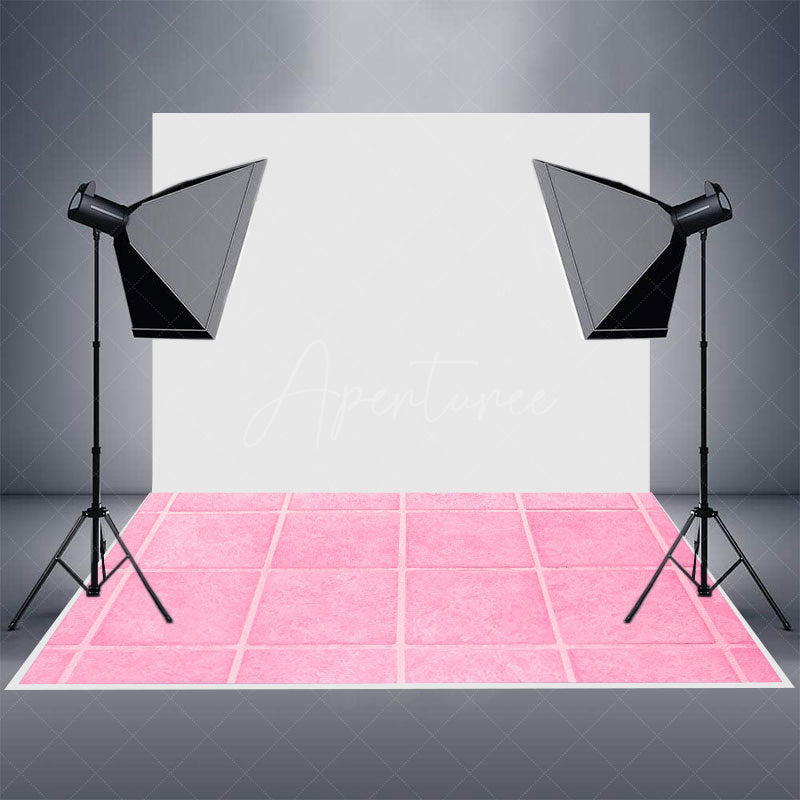 Aperturee - Aperturee Girls Party Pink Brick Wall Theme Rubber Floor Mat