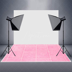 Aperturee - Aperturee Girls Party Pink Brick Wall Theme Rubber Floor Mat