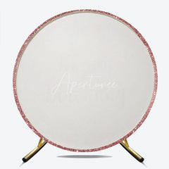 Aperturee - Aperturee Glamorous Shimmering Rose Gold Glitter Happy Birthday Round Backdrop Elegant Celebration Party Decor