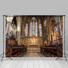 Aperturee - Aperturee Glass Painted Church Elegant Photography Backdrop