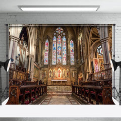 Aperturee - Aperturee Glass Painted Church Elegant Photography Backdrop