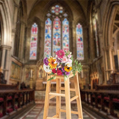 Aperturee - Aperturee Glass Painted Church Elegant Photography Backdrop