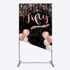 Aperturee - Aperturee Glitter Balloon High Heel Birthday Rectangle Backdrop