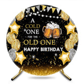 Aperturee - Aperturee Glitter Balloon Lights Round Happy Birthday Backdrop