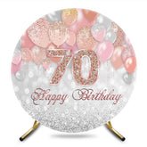 Aperturee - Aperturee Glitter Balloons Bokeh Circle 70th Birthday Backdrop